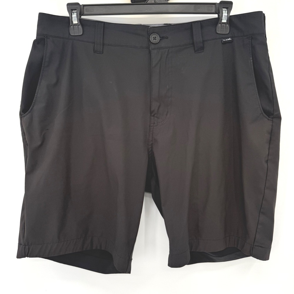 TravisMathew Shorts Mens 34 Black Beck Performance Golf Stretch Ripstop‎